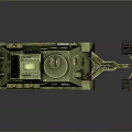Green Armored Military Tank With Number 270 And Mine Clearing Device