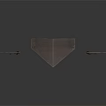 Wooden Scene Components with Gabled Top and Symmetrical Side Panels Textured Surface and Carved Details