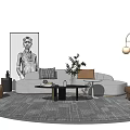 Modern Sofa Coffee Table Combination Curved Sofa Coffee Table Combination 3d model