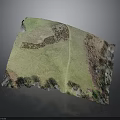 Realistic Terrain Model Featuring Green Fields Brown Land Pink Areas And Path