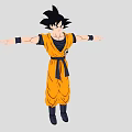 Anime Character Goku In Orange Martial Arts Outfit With Spiky Black Hair And Outstretched Arms