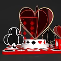 Heart Shaped Photo Check in Spot With Playing Card Symbols And Red Black Decor