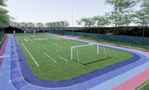 outdoor football field modern football field 3d model