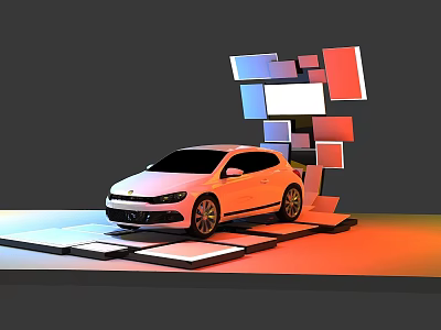 Modern Display Shelves with Sleek Design and Multi Layer Storage for Retail Showrooms 3d model
