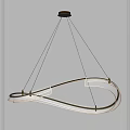 Modern Chandelier with Circular LED Light Design and Transparent Frame for Contemporary Interior Lighting