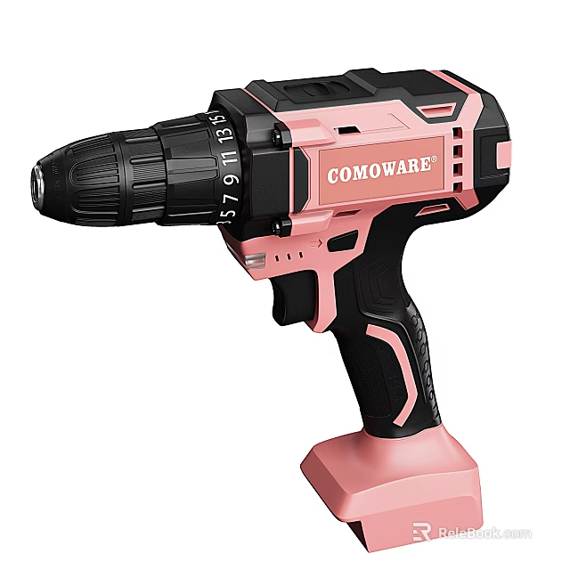 COMOWARE Pink And Black Cordless Drill Hardware Tool For DIY Projects 3d model 