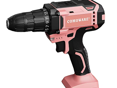 COMOWARE Pink And Black Cordless Drill Hardware Tool For DIY Projects 3d model