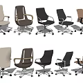 Modern Office Chairs With Various Colors Beige Brown Black And Ergonomic Design For Workspace