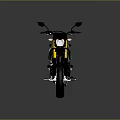 Green Adventure Motorcycle With Black Seat Yellow Forks And Spoked Wheels