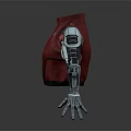 Red And Silver Mechanical Arm Prosthetic Device With Advanced Robotic Design 3d model