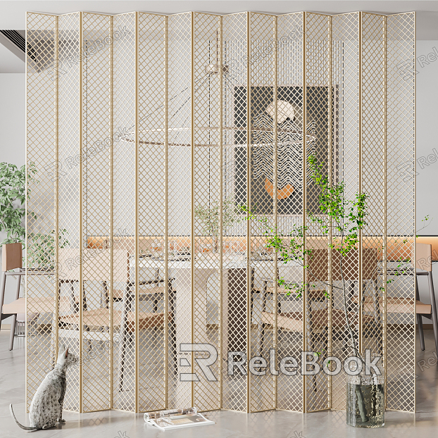 Light Luxury Screen Mesh Metal Partition Screen model