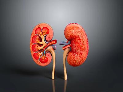 Medical Device Kidney Anatomical Model with Detailed Internal Structure for Medical Education and Training 3d model