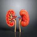 Medical Device Kidney Anatomical Model with Detailed Internal Structure for Medical Education and Training