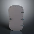 Industrial Style Metal Door With Riveted Surface And Heavy Duty Hinges