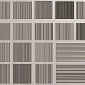 Various Wall Paneling Styles With Vertical Horizontal Stripes In Neutral Beige Tones 3d model