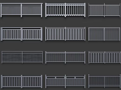 Various Stylish Fences Designs For Home Garden And Commercial Decoration 3d model
