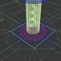 Spiral Green Liquid In Container On Platform With Glowing Ring 3d model