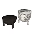 Modern Side Tables with Wooden and Marble Tops and Unique Legs for Living Room