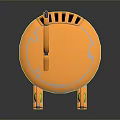 Orange Mechanical Structure With Circular Base Extended Arm And Green Light Support Legs 3d model