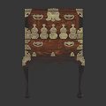 Classic Rosewood Cabinet With Gold Accents Curved Legs And Drawers Design