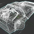 Retro Futuristic Car With Sleek Body Gull Wing Doors And Rear Thrusters Design