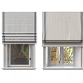 Elegant Roman Blinds Featuring Black Striped and Gray Solid Color Styles for Windows