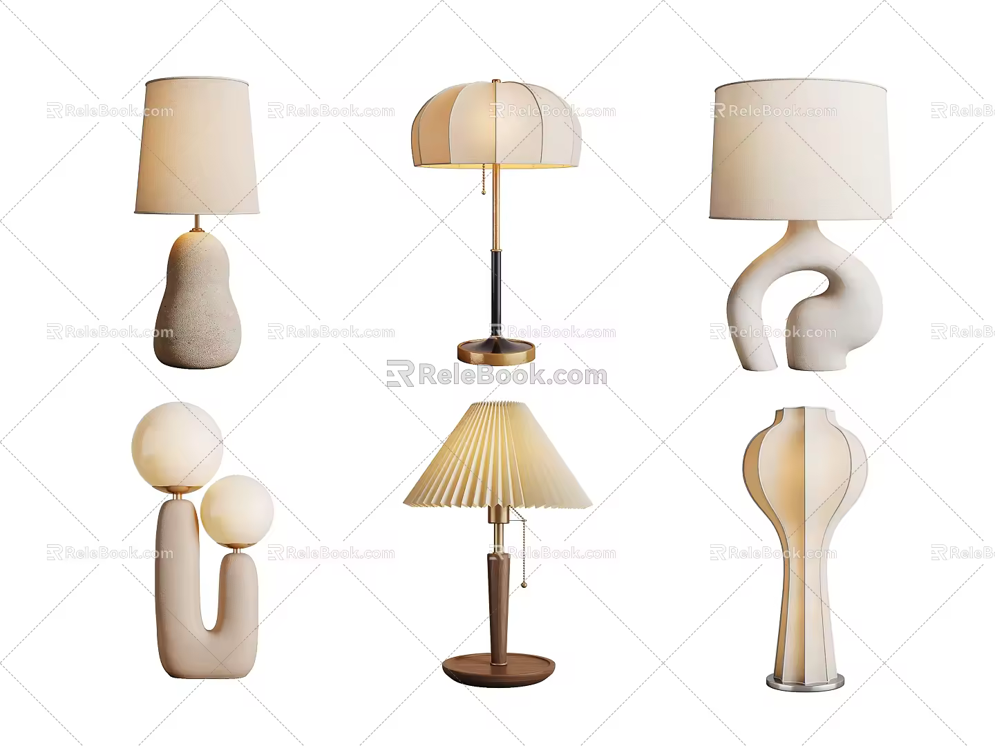 Quiet Wind Table Lamp Cream Wind Table Lamp Vintage Table Lamp 3d model