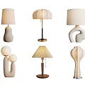 Quiet Wind Table Lamp Cream Wind Table Lamp Vintage Table Lamp 3d model