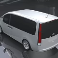 White Modern Van With Sleek Design And Front Grille In Contemporary Setting 3d model