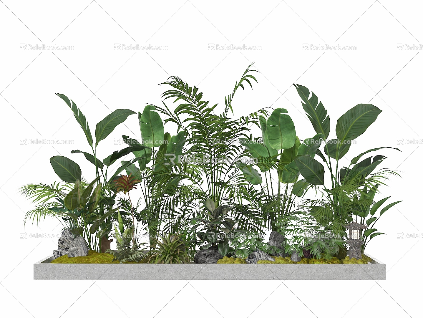 plant pile green plant pile plant shrub green plant combination green belt 3d model