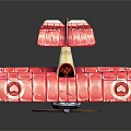 Red Biplane Model With Spiral Propeller And Red Wings On Dark Background