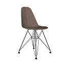 Stylish Leisure Chair Featuring Wooden Backrest And Metal Wire Frame Design