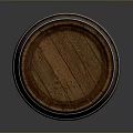 Rustic Wooden Barrel As Household Item With Metal Hoops And Storage Function 3d model