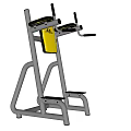 Fitness Equipment With Parallel Bars Yellow Panel And Silver Frame Handles