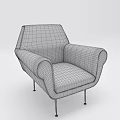 Colorful Geometric Patterned Accent Chair With Curved Arms And Metal Legs