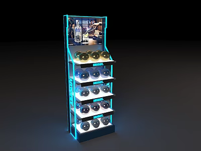 Illuminated Multi Tiered Display Shelf With Modern Stylish Design For Retail Product Presentation 3d model
