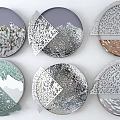Round Modern Wall Decor Featuring Laser Cut Intricate Patterns And Metallic Tones 3d model