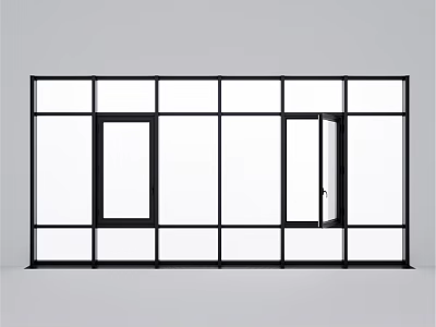 Modern Aluminum Casement Window Design With Black Frame And Glass Panels 3d model