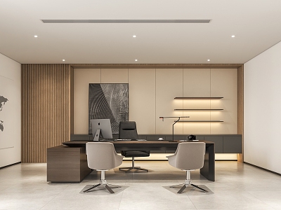 Modern office boss room 3d model