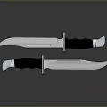 Two Sharp Silver Bladed Knives With Black Handles For Weapon