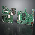 Electronic Circuit Boards With Green PCBs And Component Details For Devices