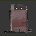 Urban Residential Architecture Featuring Red Roof Multiple Floors Windows And Brick Exterior Design