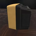 Vintage Television With Cracked Screen Yellow And Silver Casing Classic Design