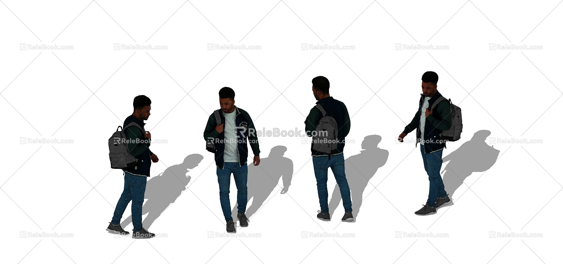 European Men 3D 3d model