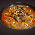 Hearty Beef Chunks Stew With Potatoes Vegetables Herbs And Rich Red Broth