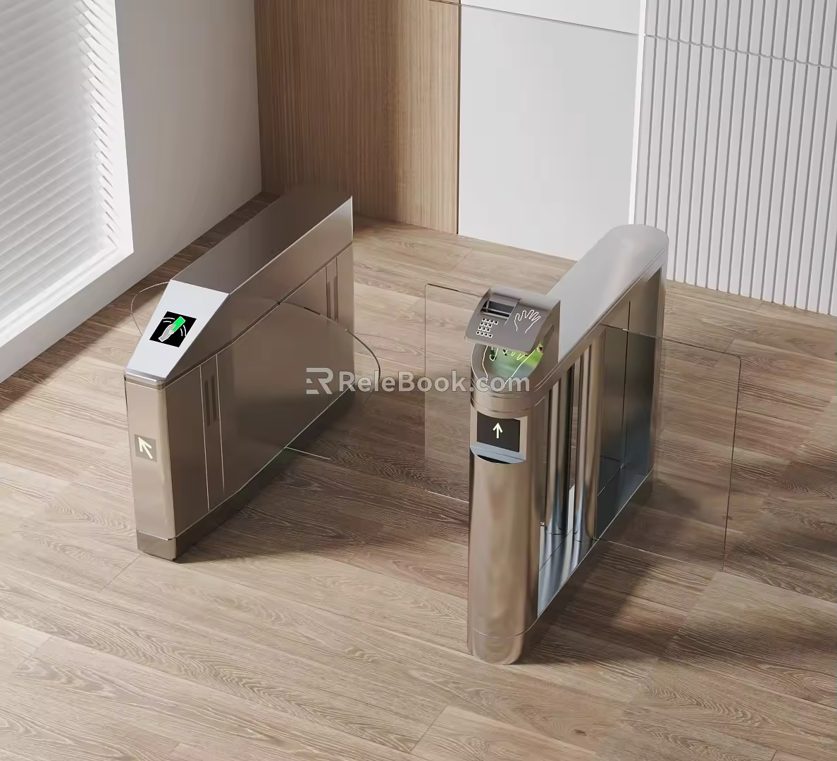 Modern gate security inspection channel gate 3d model