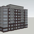 Multi-storey villa in modern residential area 3d model