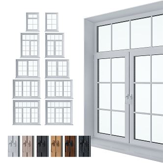 Modern windows 3d model