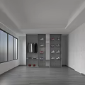 Modern Minimalist Metal Perforated Shoe Cabinet With Hanging Clothes Red Bags And Colorful Sneakers