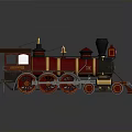 Vintage Steam Train Red And Gold Exterior With Large Wheels And Classic Design